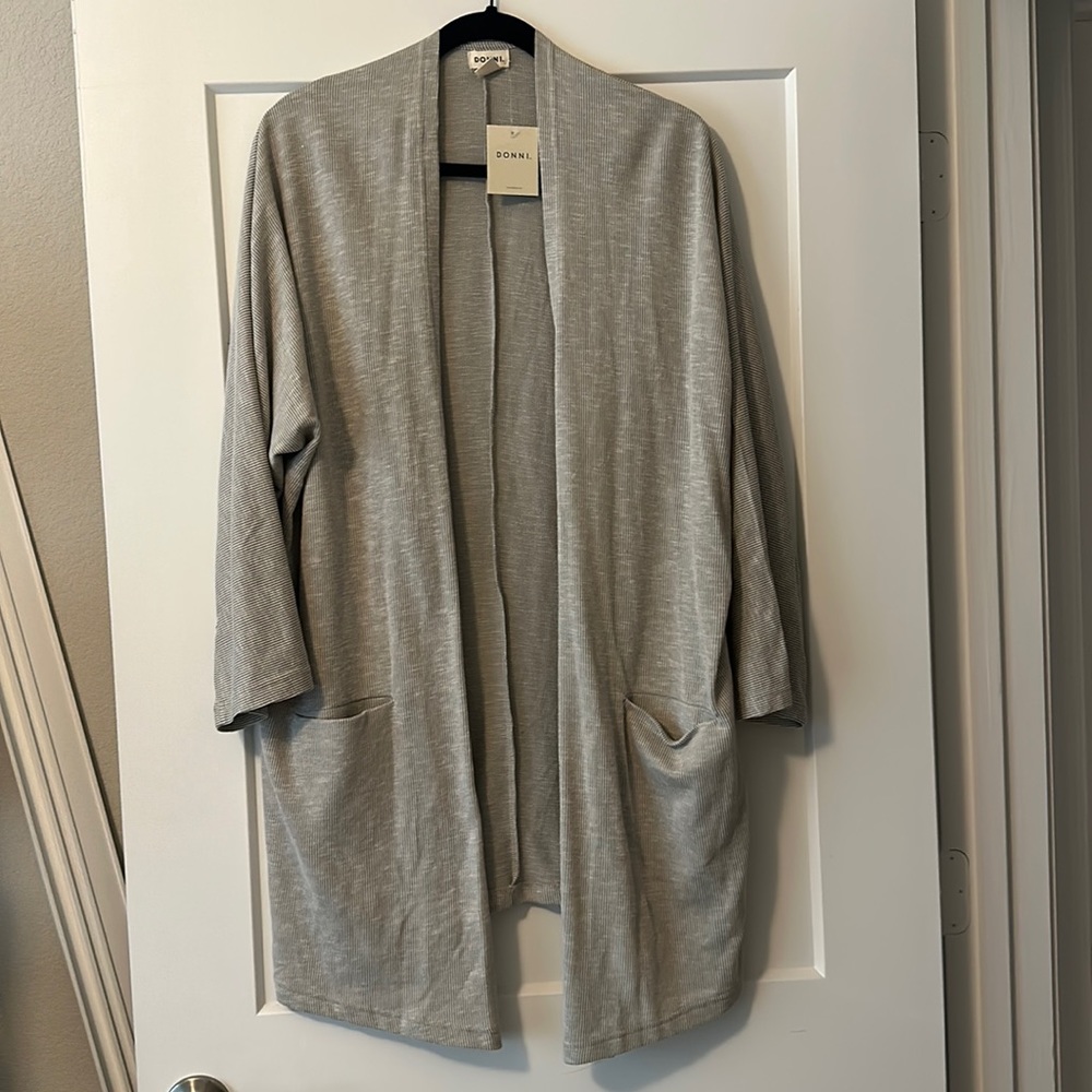 Donni Ribbed Open Front Cardigan